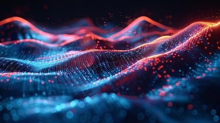 Poster - Beautiful abstract wave technology background.