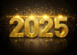 © nuserve - Happy new year 2025 with shinny golden texure illustration images