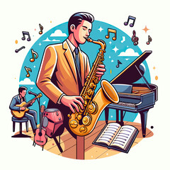  man playing saxophone