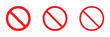 © Micro Pixel Market - Sign forbidden. Icon symbol ban. Red circle sign stop entry and slash line isolated on white background. Mark prohibited. Round cross logo restrict entrance. Signal cancel enter. Vector illustration