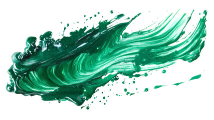 Aufkleber - Watercolor green paint splashes brush illustration isolated transparent background