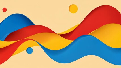 Poster - Colorful Abstract Shapes in Dynamic Flowing Composition for Modern Design Projects