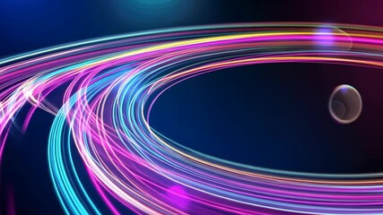 Poster - Abstract Colorful Swirls with Bright Light Trails in Dynamic Motion Background