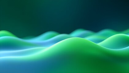 Fototapete - Soft lime green waves, vibrant yet soothing for natural beauty promotions. Abstract minimal background with a green gradient. Dynamic wave banner background with soft green color