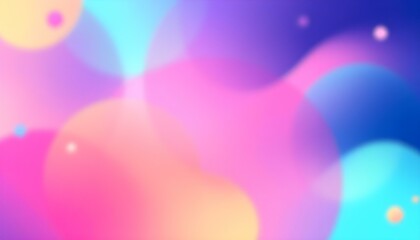 Aufkleber - Colorful background with abstract neon shapes in gradient pastel colors. Poster with blurred effect. Asymmetric composition. Abstract blurred gradient fluid background design