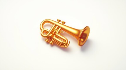 Aufkleber - A shiny golden trumpet displayed on a light background.