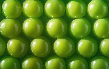 Poster - A close-up of shiny green spheres arranged in a grid pattern.