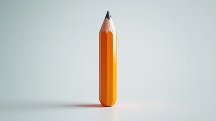 Poster - A vibrant orange pencil standing upright against a light background.
