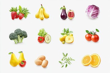 Poster - A colorful arrangement of various fruits and vegetables for a healthy lifestyle.