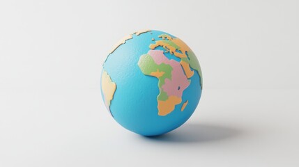 Poster - A colorful globe highlighting Africa and surrounding regions on a simple background.