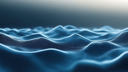 Poster - Abstract representation of flowing waves in a digital landscape.