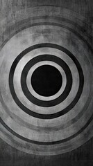 Poster - Abstract concentric circles grayscale artwork design