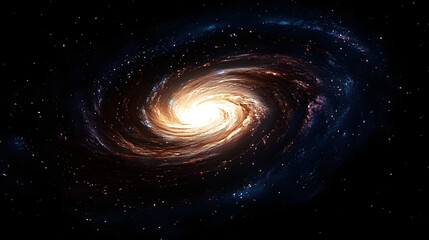 Wall Mural - A black hole with a swirling galaxy around it.