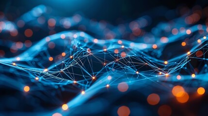 Poster - A network technology background with dots and lines. Modern abstract concept. Line background, network technology modern.