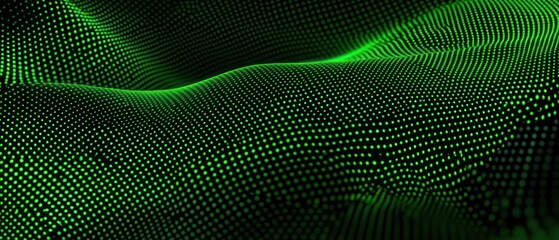 Aufkleber - A digital representation of flowing waves in green, showcasing a modern, abstract design.