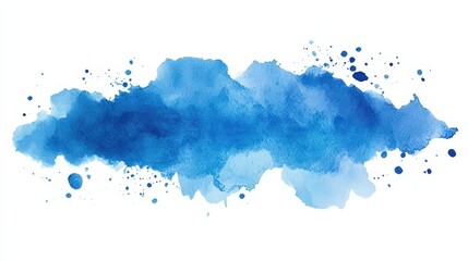 Poster - Beautiful Blue Watercolor Texture Background with Soft Blends and Artistic Splashes for Creative Projects and Design Elements