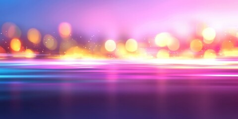 Poster - Vibrant blurred cityscape at night with enchanting bokeh lights creating a dreamy atmosphere