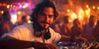 © Hanna - Young caucasian male dj performing at a vibrant nightclub event