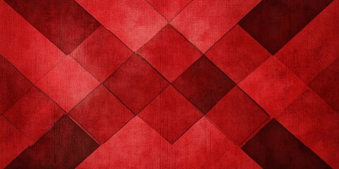Poster - Red Diamond Pattern on a Textured Background with Varying Shades of Red Creating a Unique Visual Design