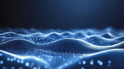 Aufkleber - Abstract representation of waves and particles in a digital environment.