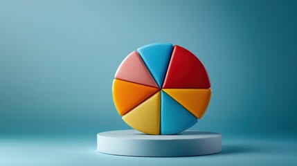 Aufkleber - Digital display of a pie chart with highlighted financial trends, perfect for business reports and analytics presentations