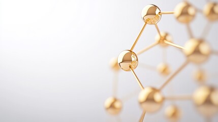 Poster - Interconnected golden spheres creating a striking abstract design in a minimalist style