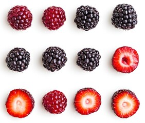 Sticker - A visually appealing arrangement of various berries, showcasing their colors and textures.