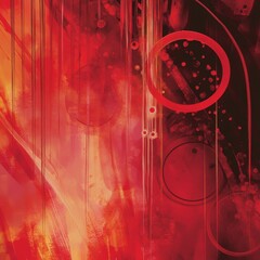 Poster - Dark Red vector Circles, lines with colorful gradient on abstract background. Glitter abstract illustration with blurred drops of rain. Elegant design for wallpapers.