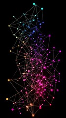 Poster - Abstract Colorful Network Nodes And Connections