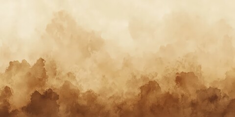 Poster - Soft Beige Watercolor Background with Gentle Clouds and Copy Space for Design Projects and Artistic Expressions in Various Creative Fields