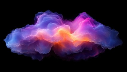 Poster - Abstract colorful cloud-like formation with gradients of purple, pink, and orange.