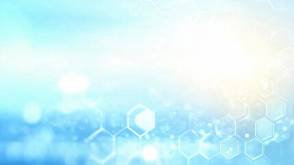Blue hexagon background with copy space