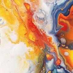 Poster - Acrylic colors and ink in water. Abstract frame background. Isolated on white.