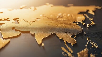 Poster - Dynamic World Map Highlighting Trade Routes Between USA and China in Gigapixel Detail
