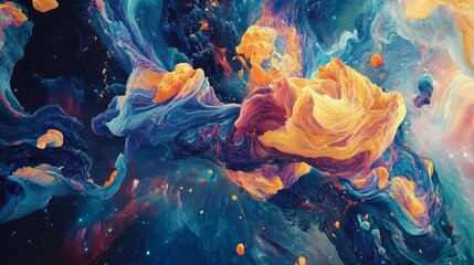 Wall Mural - Embark on a mesmerizing psychedelic voyage through space with captivating visuals and colors