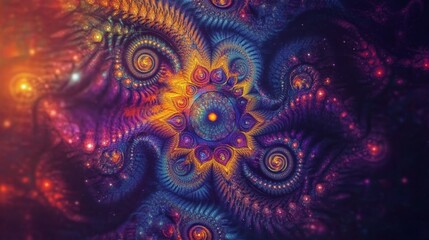 Wall Mural - Embark on a mesmerizing psychedelic voyage through space with captivating visuals and colors