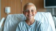 © svastix - A cheerful child with a bright smile sits on a hospital bed, wearing a hospital gown in a warm and welcoming room, symbolizing recovery, strength, and positivity.