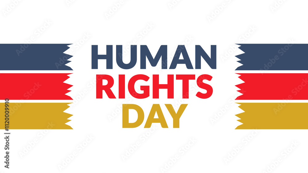 Human Rights Day text with side lines on a White background. Which is ...