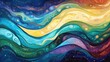 © boztaga - Onde astratte e vorticose di colori vivaci che rappresentano l'energia cosmica.