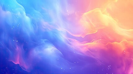 Poster - Blurred gradient background with soft blue, orange, and purple colors for a creative design banner template