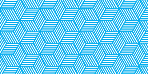 Poster - Abstract geometric pattern with stripes, lines. Seamless vector background. Simple lattice graphic design. Blue maze hexagon pattern on white background. luxury pattern, stylish vector texture design.