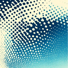 Poster - Dots halftone white and blue color pattern gradient grunge texture background. Dots pop art comics sport style vector illustration.