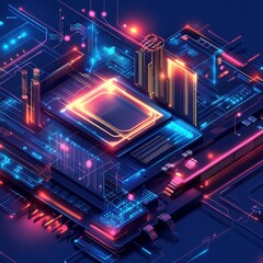 Leinwandbilder - Vector Technology background free download