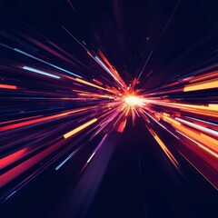Leinwandbilder - Technology background high speed movement design. Abstract dynamic background futuristic concept. Geometry shapes with light speed effect. Vector illustration