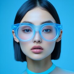 Poster - Collection of futuristic hud light blue frame. Technological background. Light glass blue frames square, oval, rectangle, circle. HUD. Vector Illustration.	
