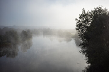 Wall Mural - river in the morning fog