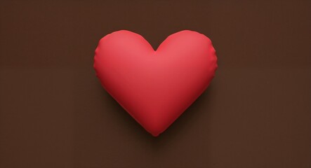 Poster - Heart Shape Pillows on Brown background design