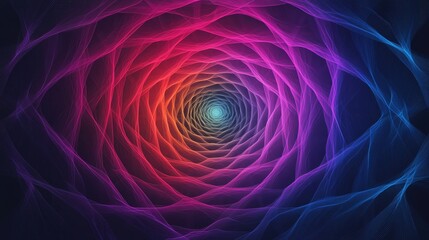 Poster - A colorful abstract pattern resembling a mesmerizing spiral tunnel of vibrant hues.