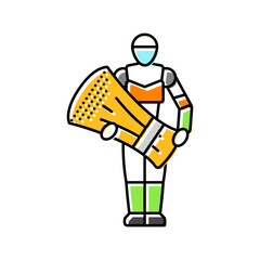 Poster - harvesting robot color icon vector. harvesting robot sign. isolated symbol illustration