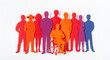 © Sunday - Diversity and inclusion concept, papercatf or paper cut silhouettes of a wheelchair user and diverse social and ethical group standing in unity and support